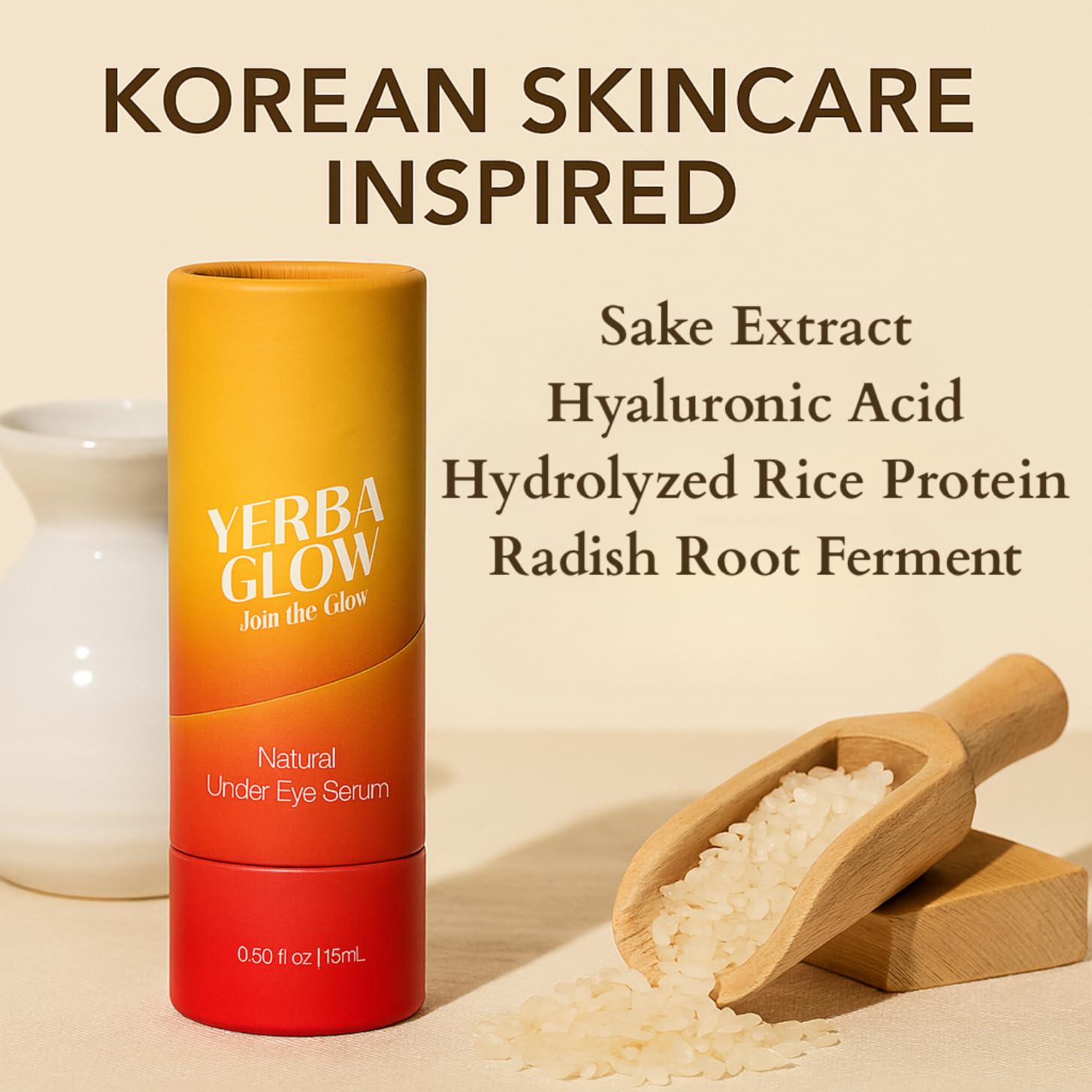 Close-up emphasizes caffeine and hyaluronic acid components.