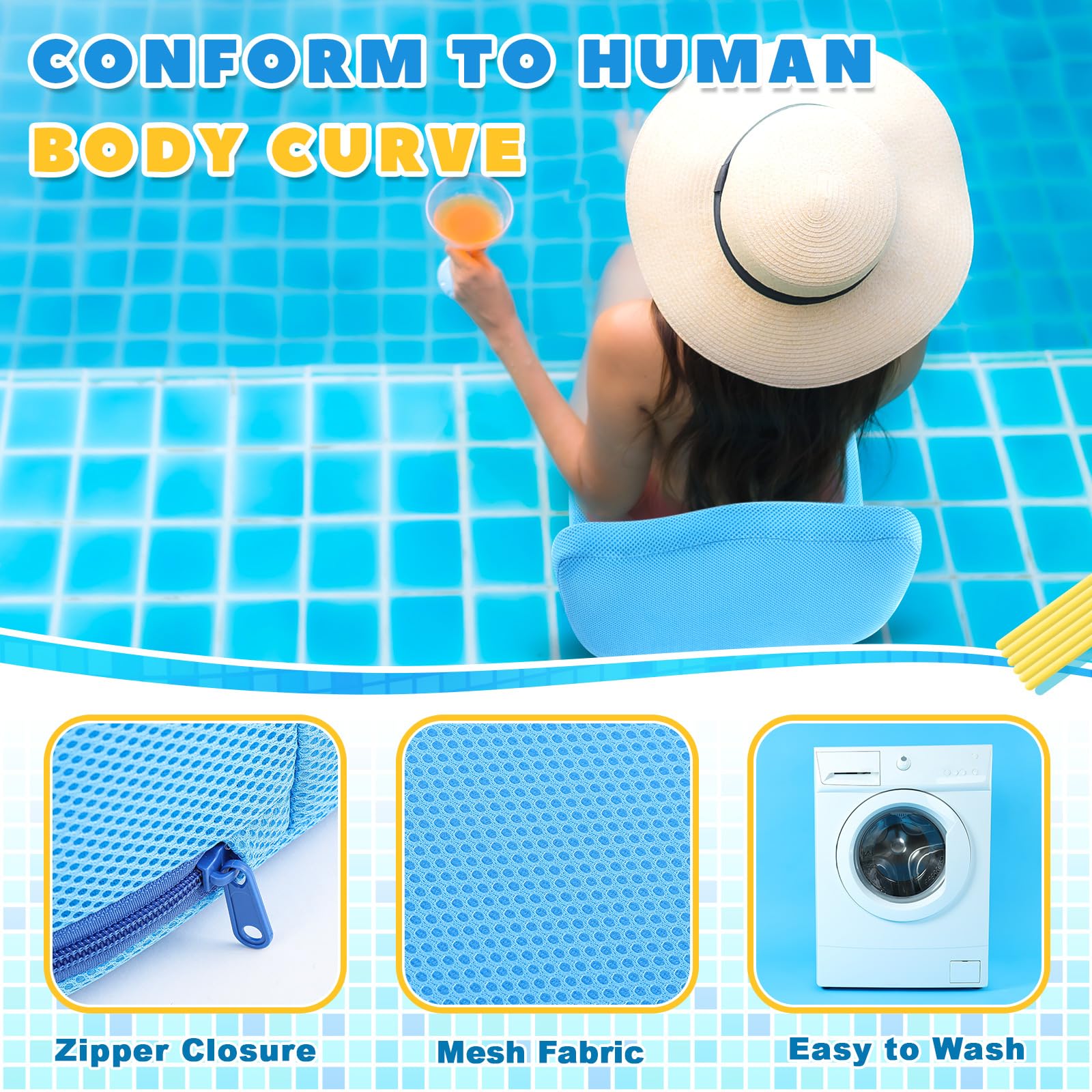 Yerliker blue booster seat with zippered cover for easy washing.