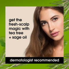 Yes To Tea Tree & Sage shampoo lather close-up for a soothing wash.