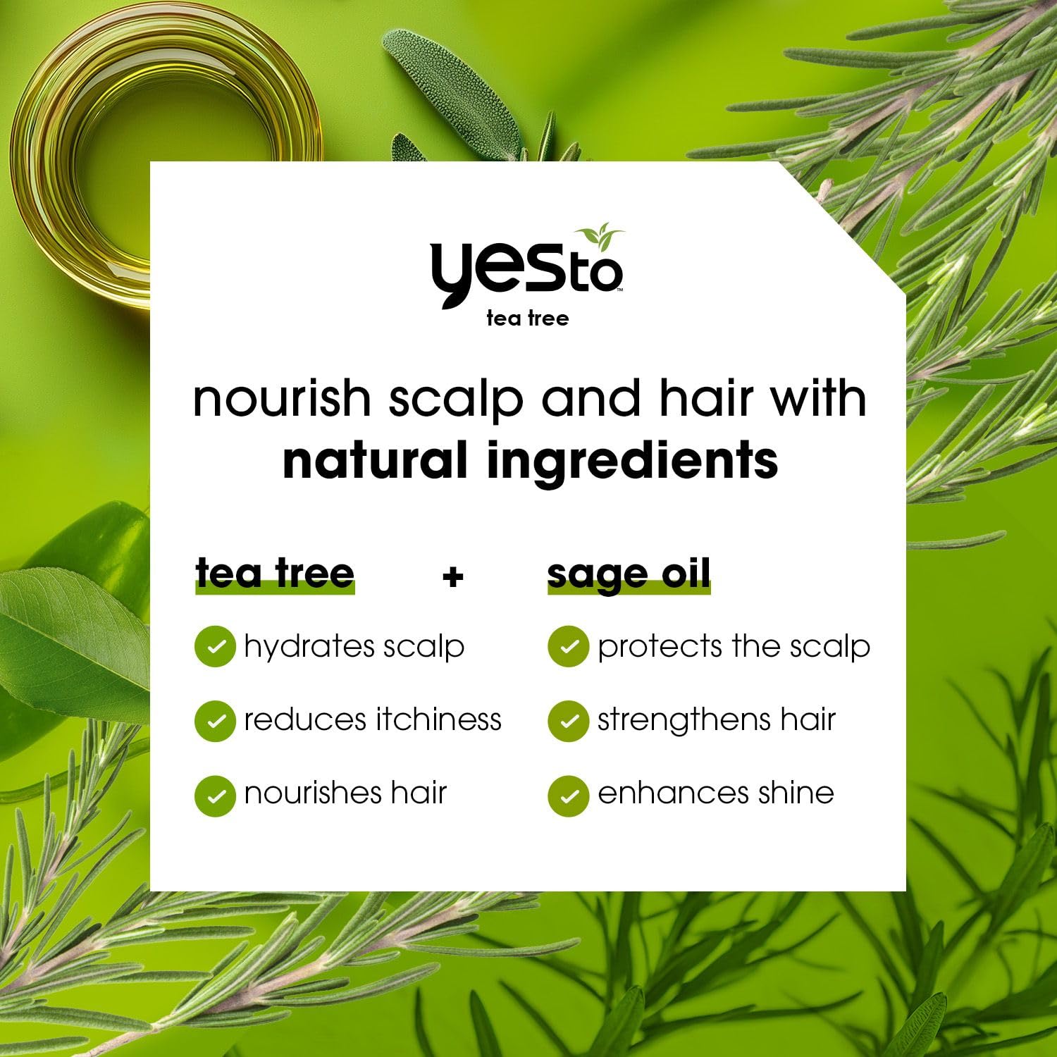 Yes To Tea Tree Scalp Relief Shampoo pump enables easy mess-free application