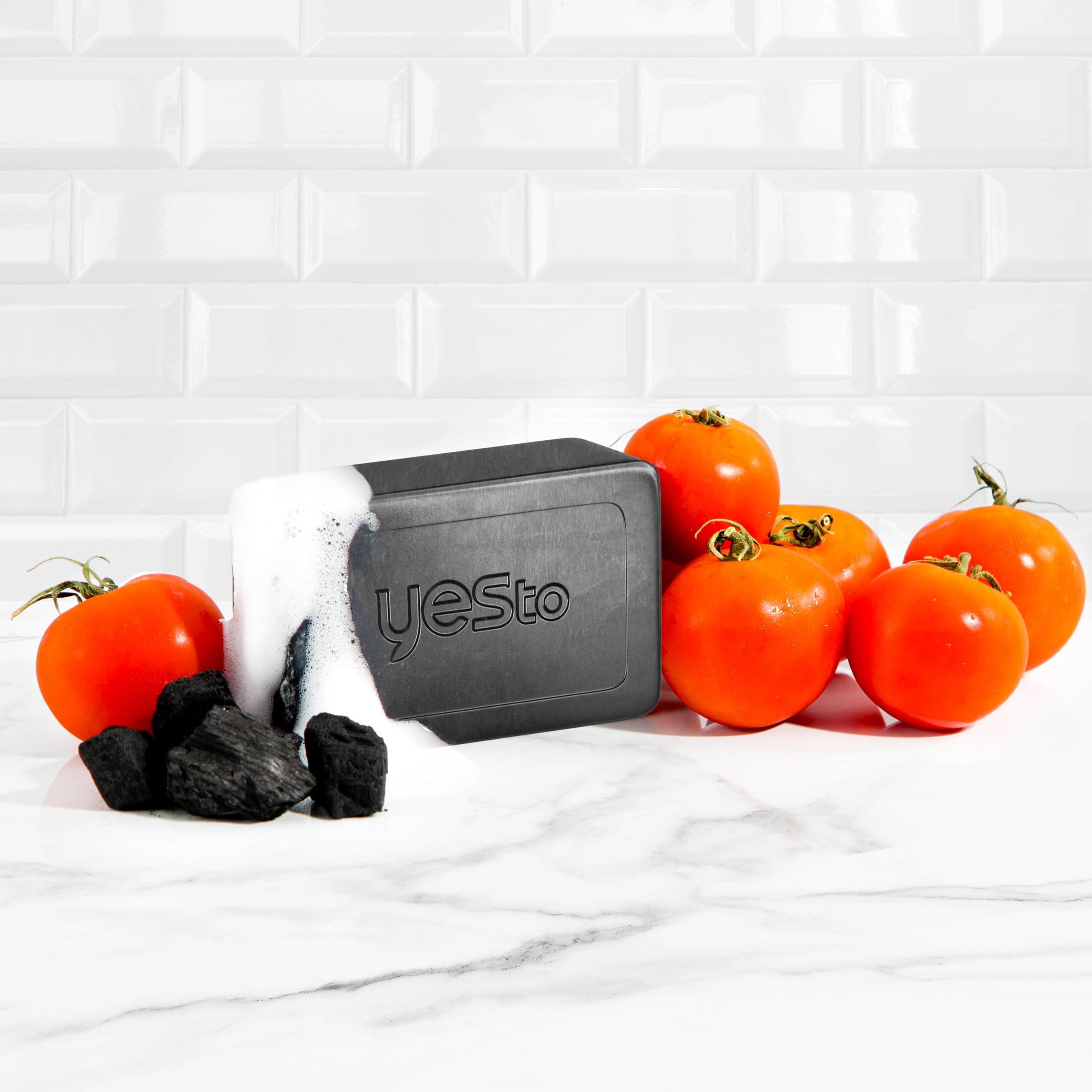 Yes To Tomatoes bar soap with sunflower oil, moisturizing balance.