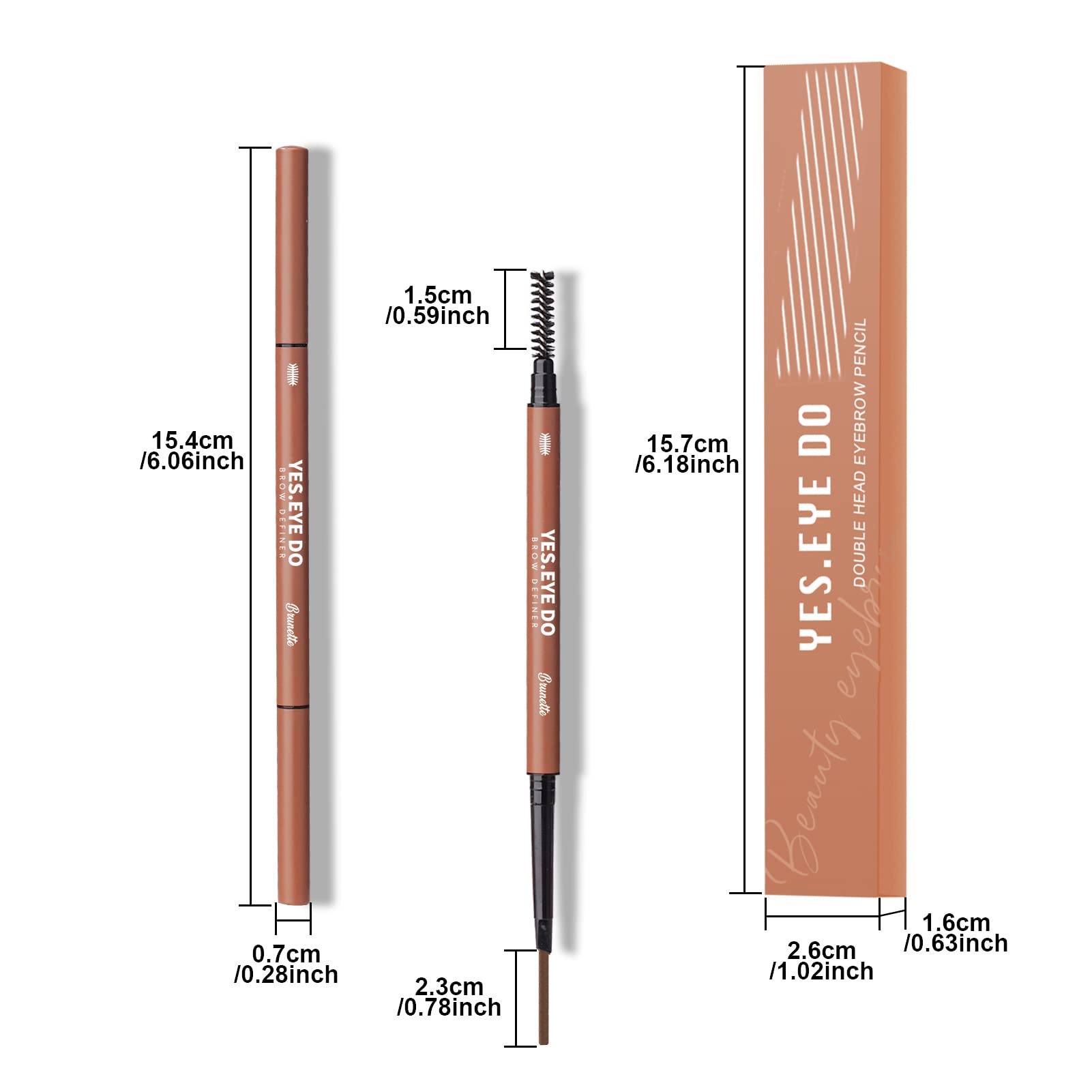 YES.EYE DO Auburn Eyebrow Pencil pairs with gel for defined brows.