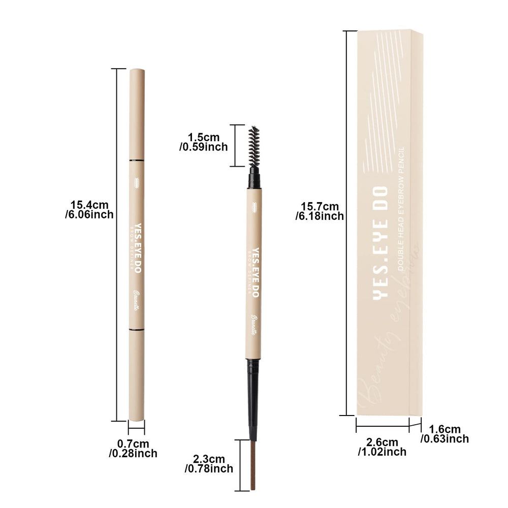YES.EYE DO Eyebrow Pencil Deep Brown application tips for precise filling.