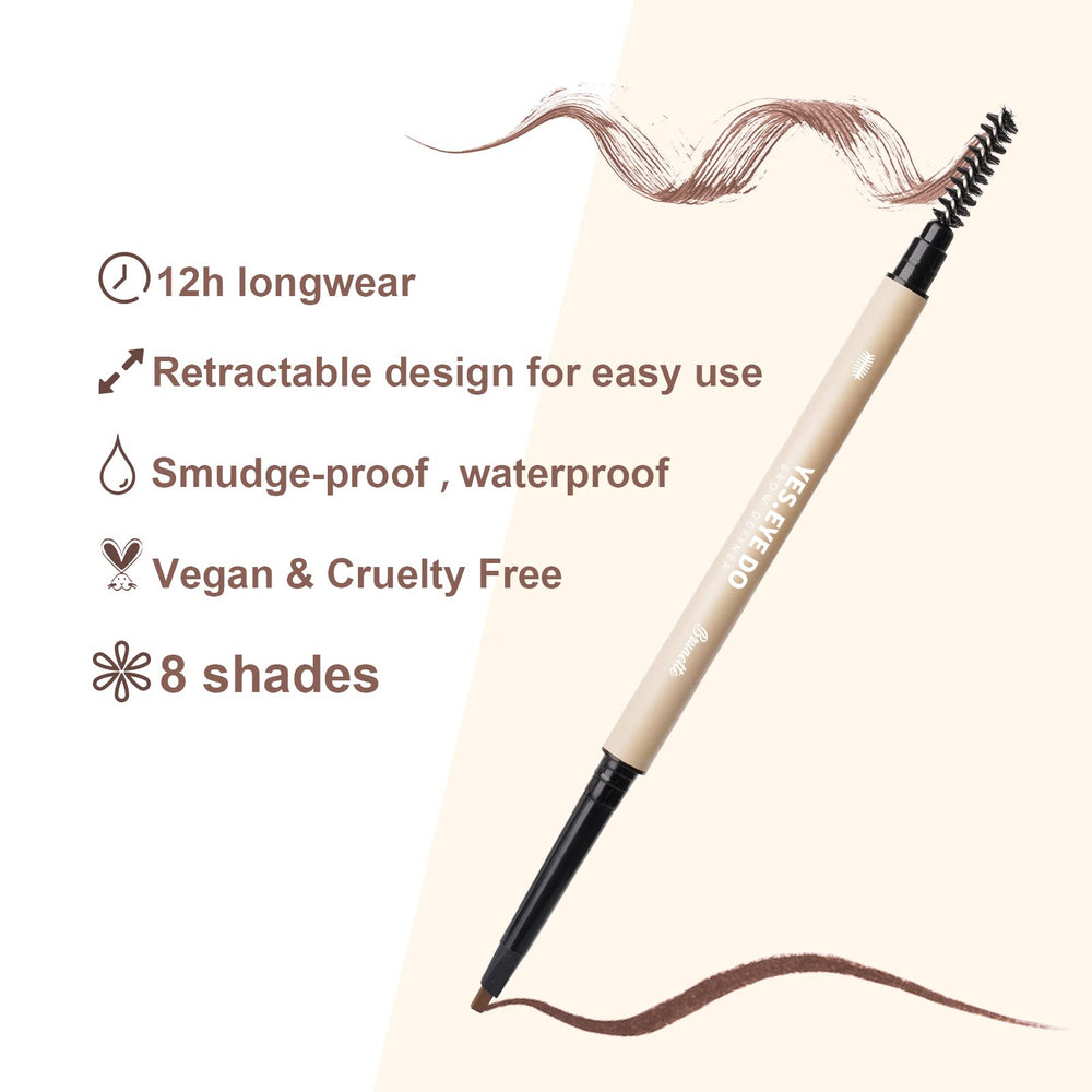 YES.EYE DO Eyebrow Pencil Deep Brown Chocolate color swatch shows warm versatility.