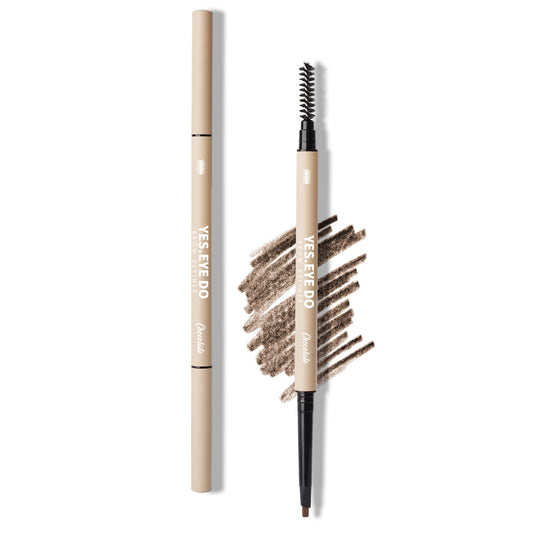 YES.EYE DO Eyebrow Pencil Deep Brown tip close-up shows hair-like strokes for natural definition.