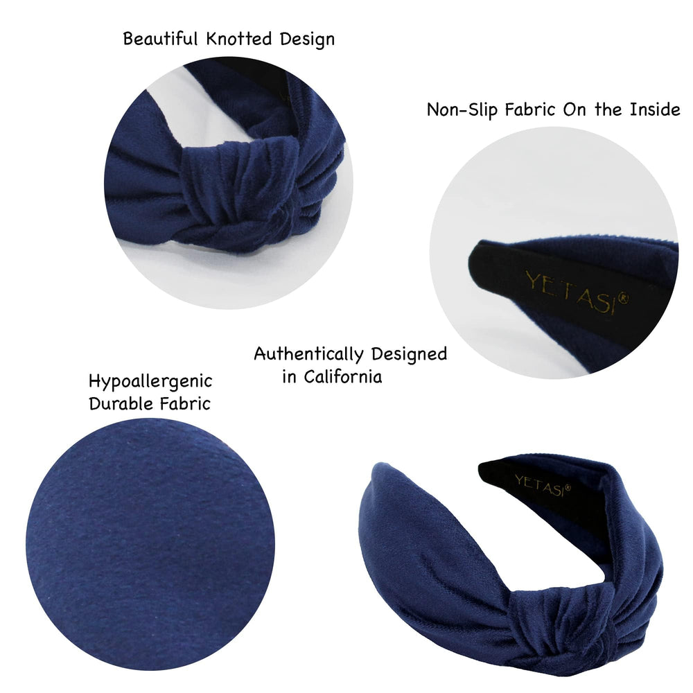 Yetasi headband worn indoors elevates Zoom looks with a refined finish.