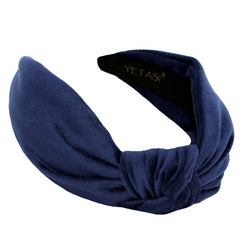 Yetasi navy blue velvet knotted headband for women adds instant style to any outfit.