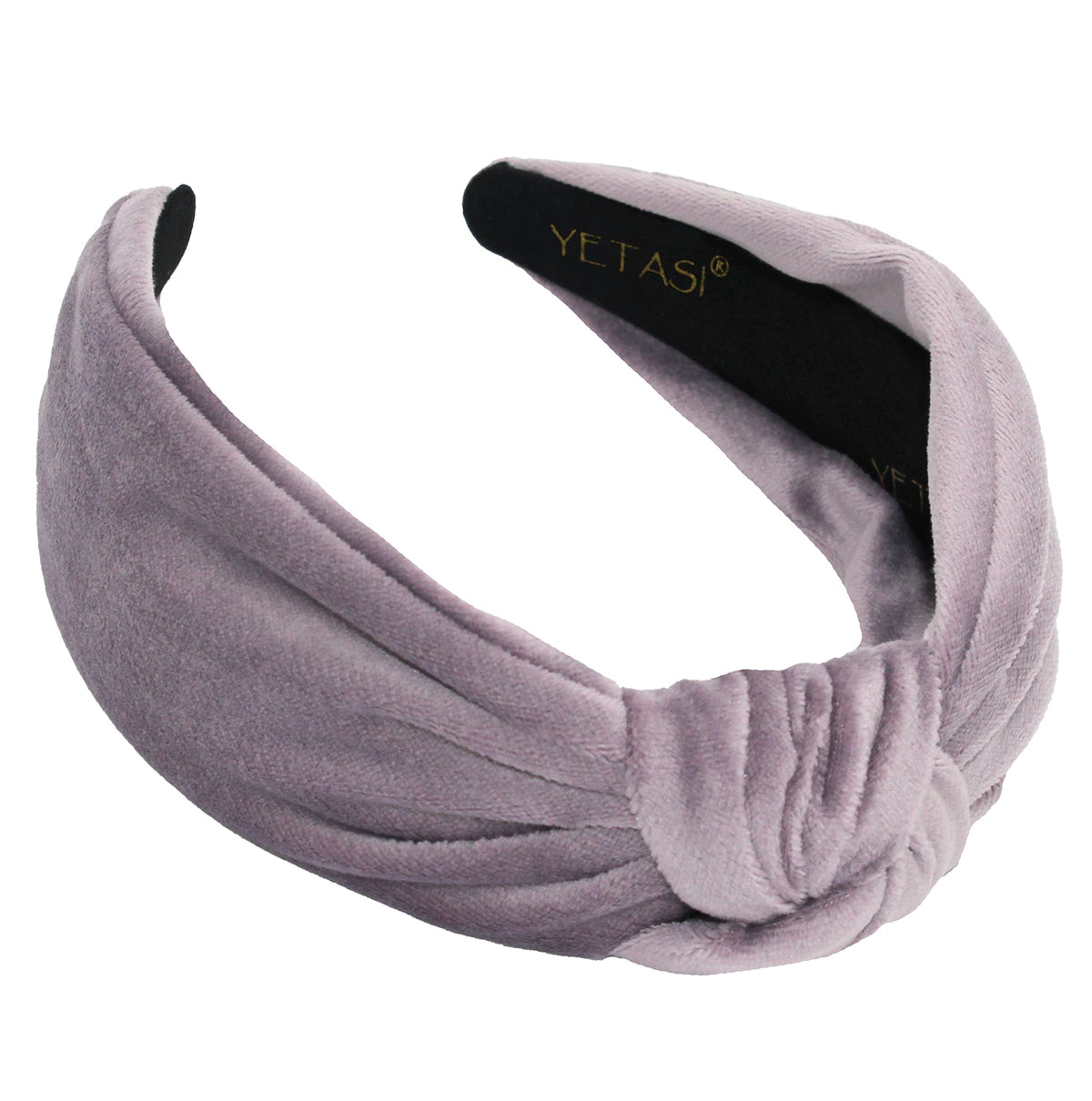 YETASI purple velvet headband with knot for stylish daily wear and comfort.
