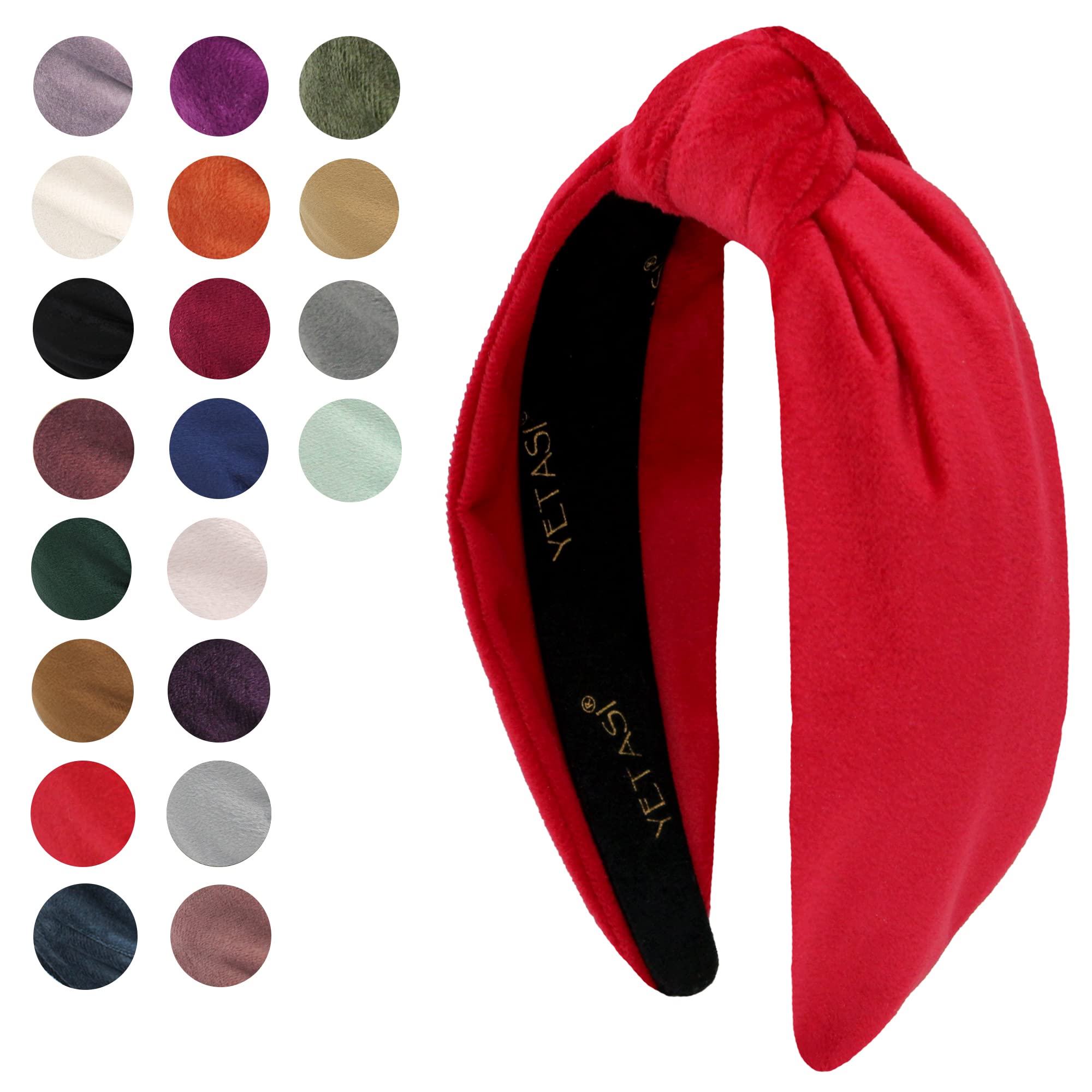 YETASI red velvet knotted headband top knot elevates casual looks