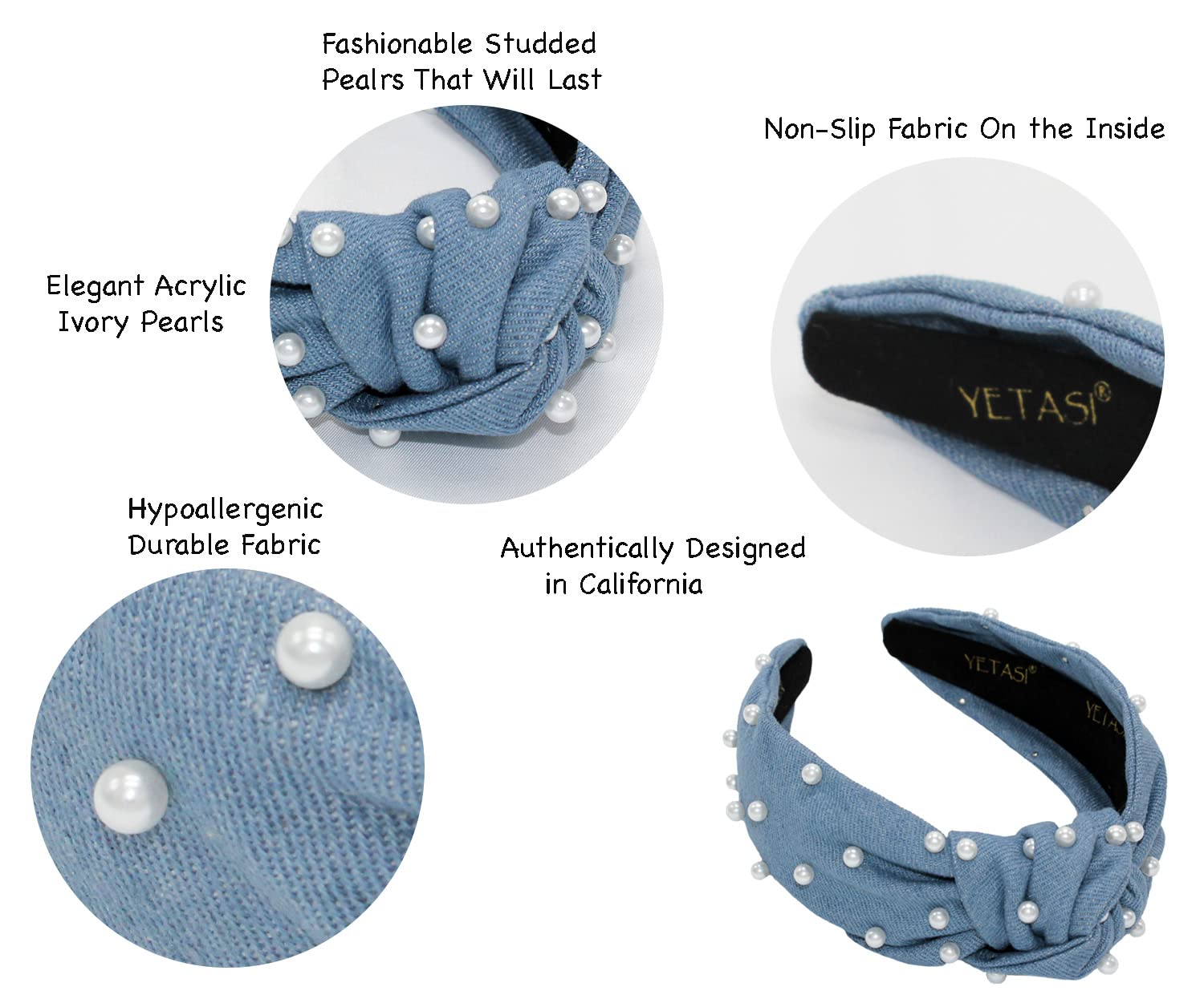 YETASI soft fabric headband worn all day for comfort