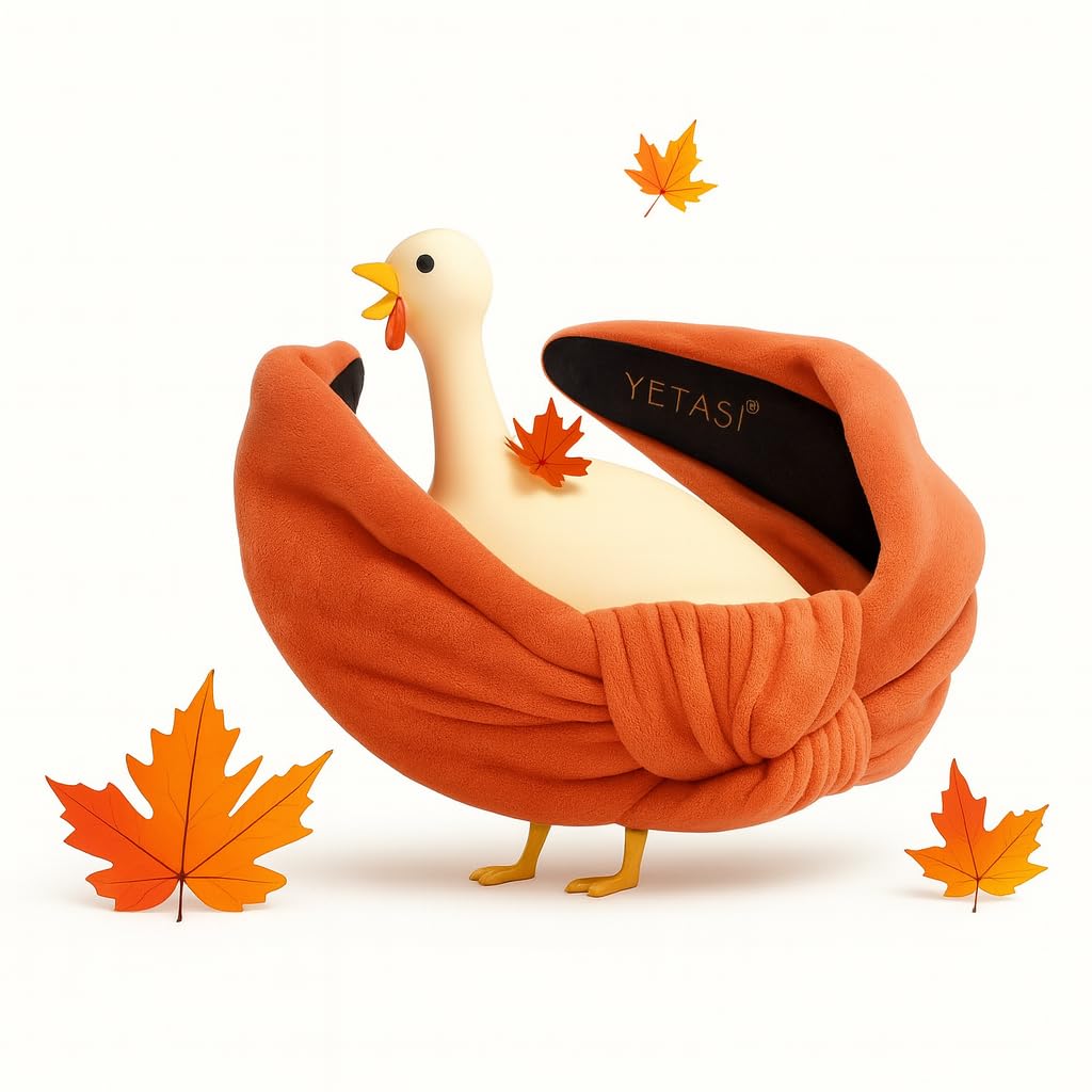 YETASI orange velvet knotted headband with chic knot for fall style