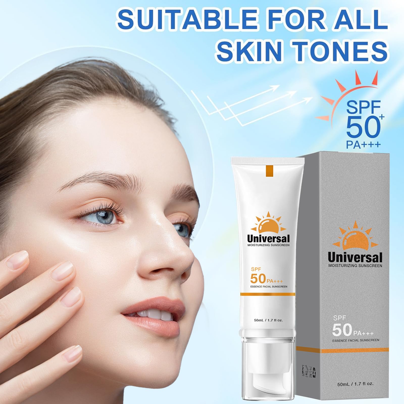YFKEJI tinted sunscreen applied for seamless no white cast finish.