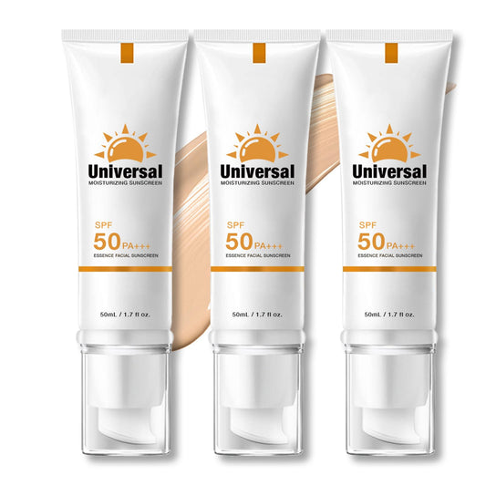 YFKEJI tinted sunscreen bottle close-up showing shade for daily UV protection.