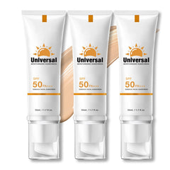 YFKEJI tinted sunscreen bottle close-up showing shade for daily UV protection.