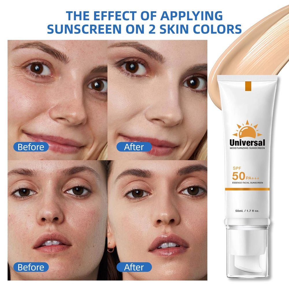 YFKEJI tinted sunscreen swatch on skin shows natural finish.