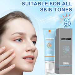 YFKEJI waterproof SPF 50 sunscreen for face stays on during outdoor activities.