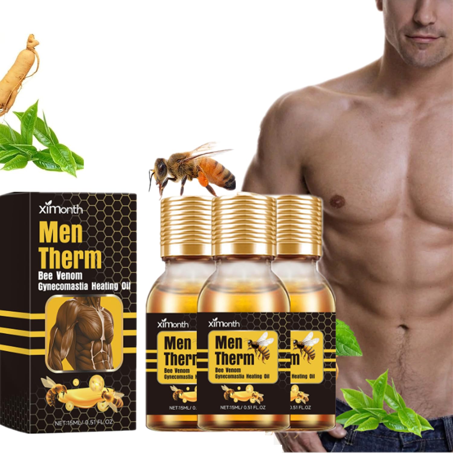 YG LianKai mens therm bee venom oil chest gel may support a firmer chest appearance.
