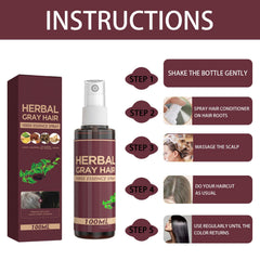 YG LianKai Packaging shows two bottles of Gray Hair Verse Essence Spray.
