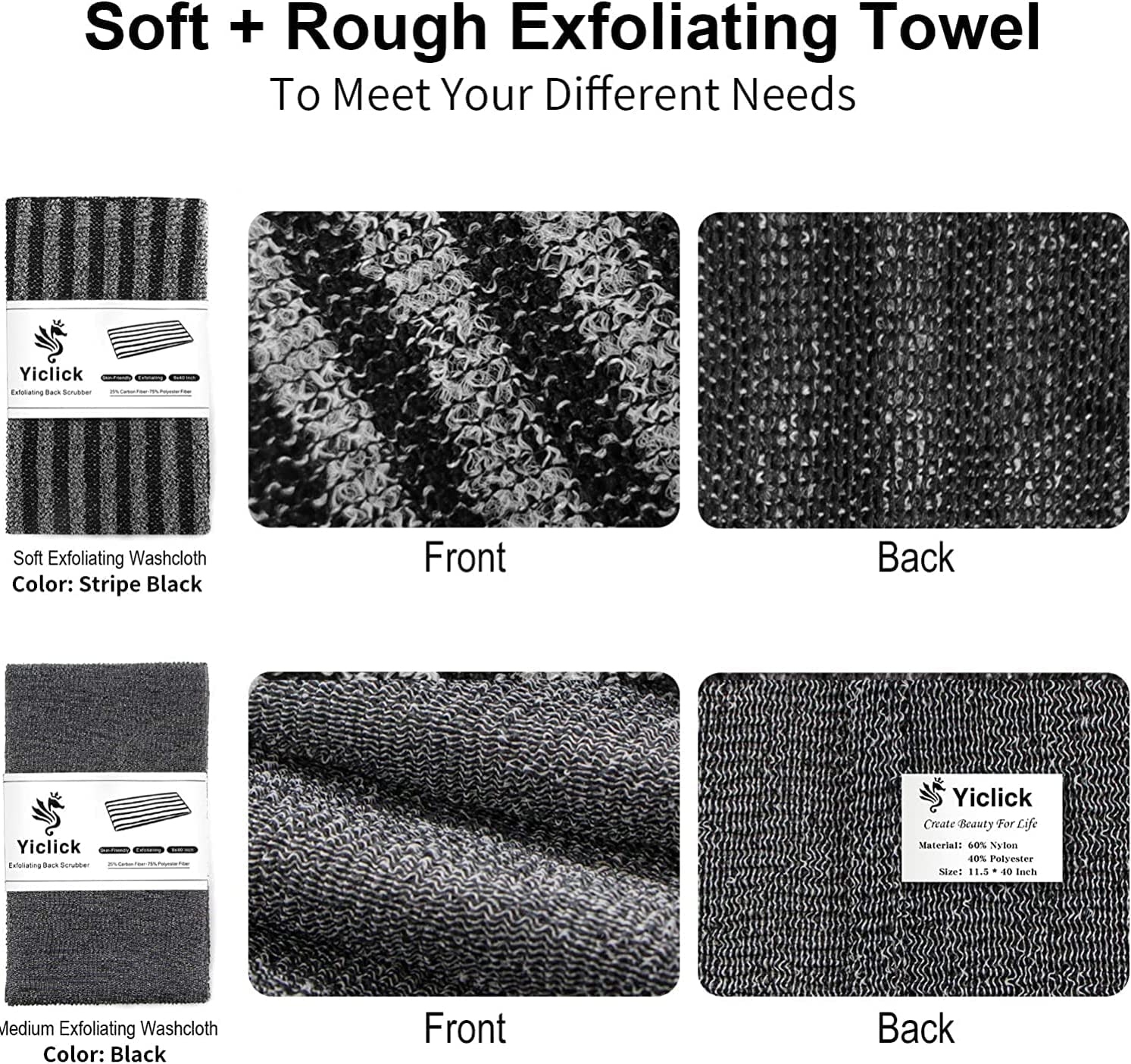 Yiclick soft washcloth helps daily cleansing on sensitive skin