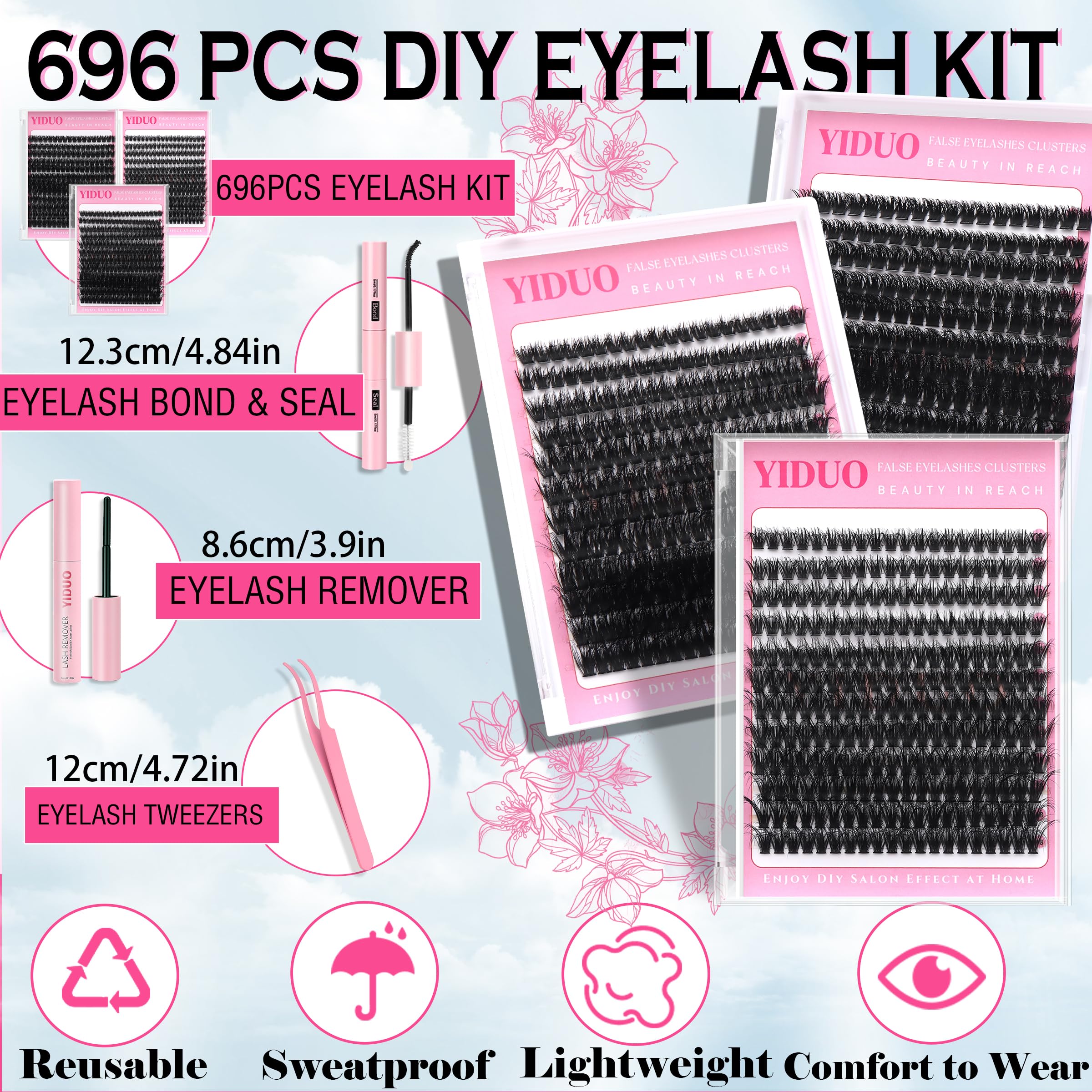 YIDUO 60D-80D-100D clusters offering customizable density for looks