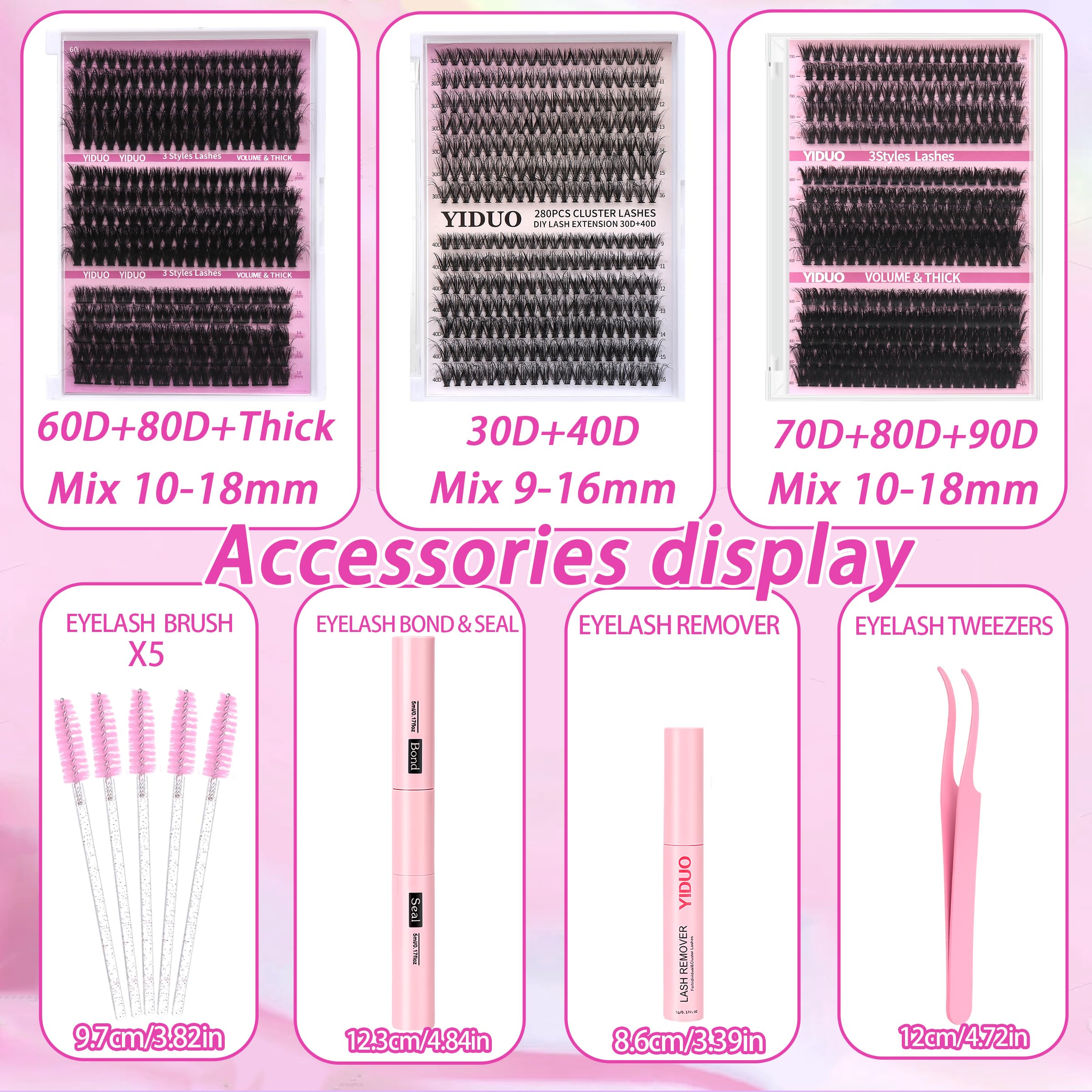 YIDUO wide-band thick cluster lashes for dramatic looks