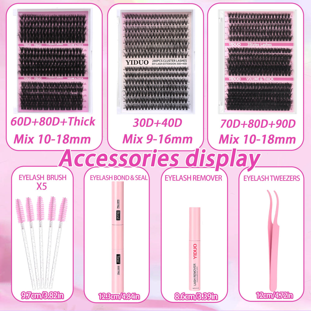 YIDUO wide-band thick cluster lashes for dramatic looks