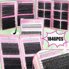 YIDUO Lashes Clusters with varied diameters showcases versatile styles for daily wear.