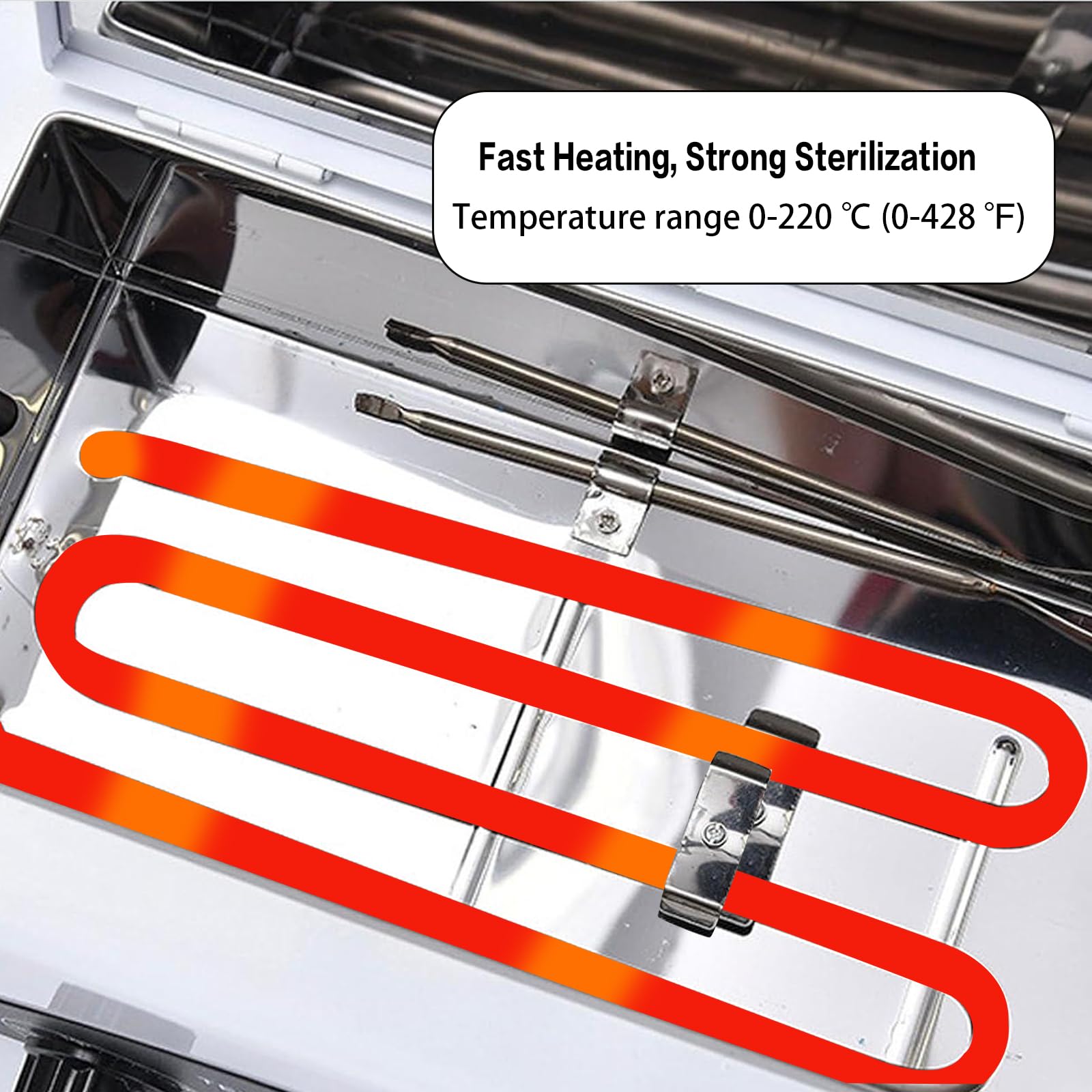 YIHAOSSING compact sterilizer ideal for metal tool cleaning in salons.