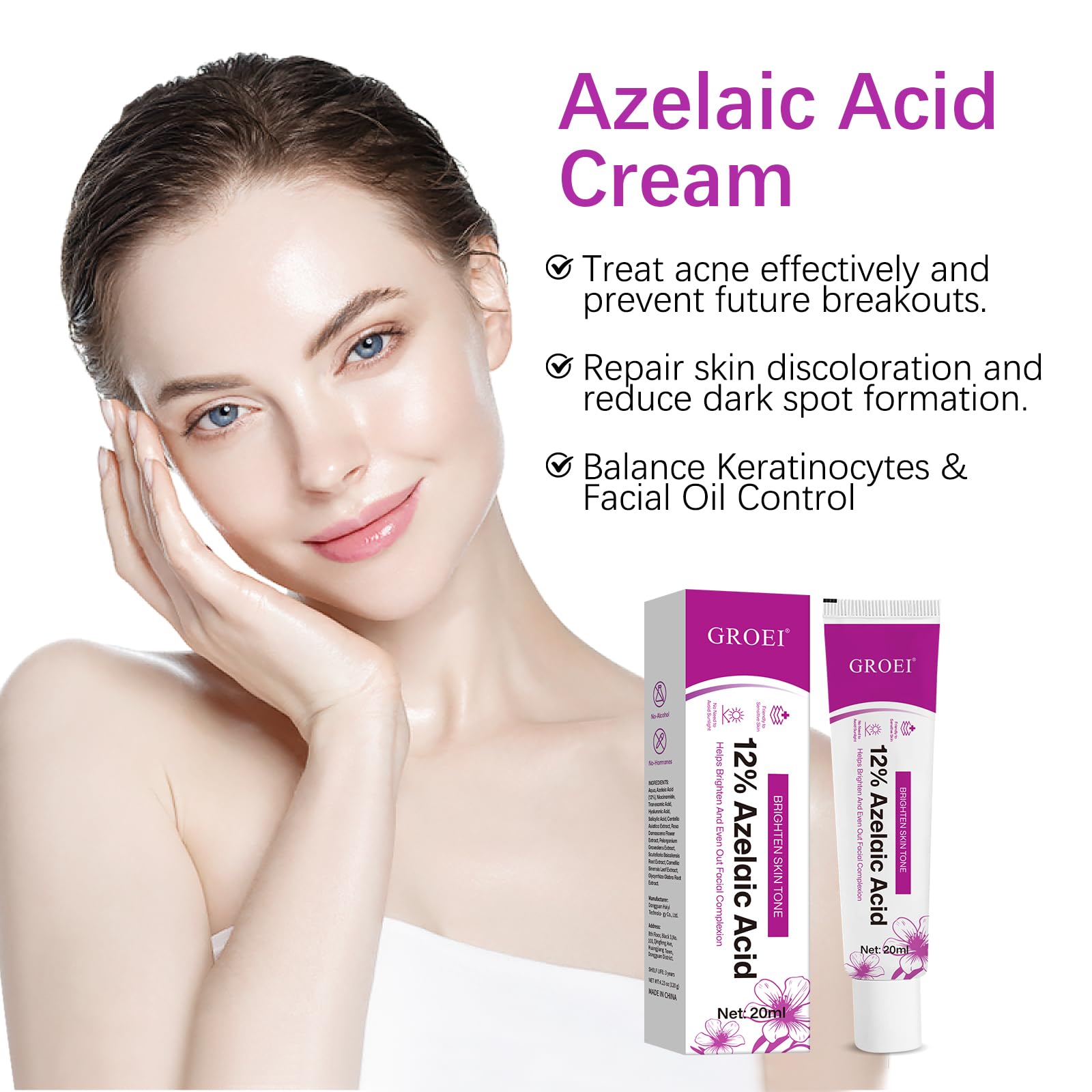 YILEST azelaic acid 12% serum packaging indicates premium daily routine.