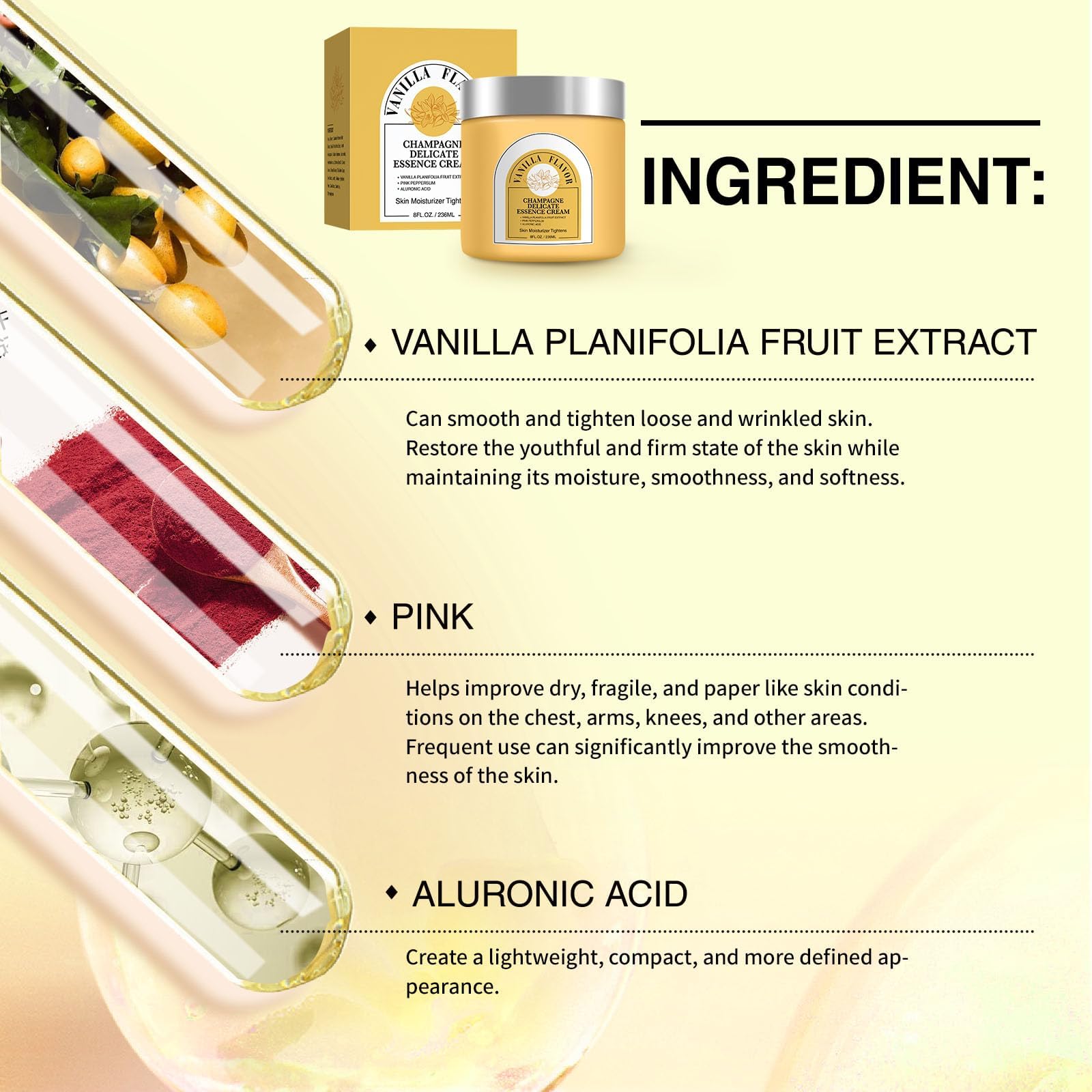 YILEST Champagne Lift Cream on face shows gentle hydration without heaviness.