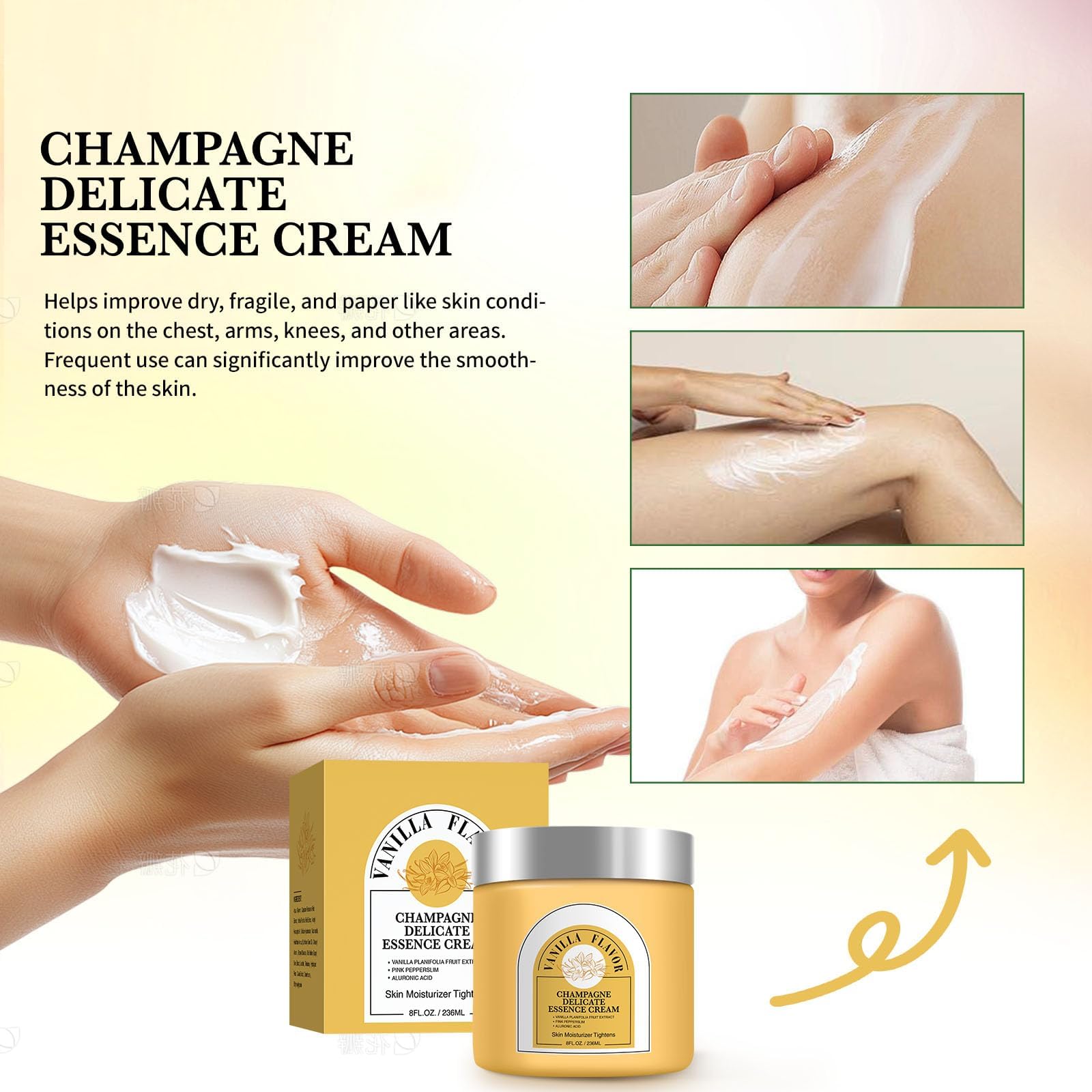 Pump dispenser of YILEST Champagne Lift Cream for easy daily use and dosing.