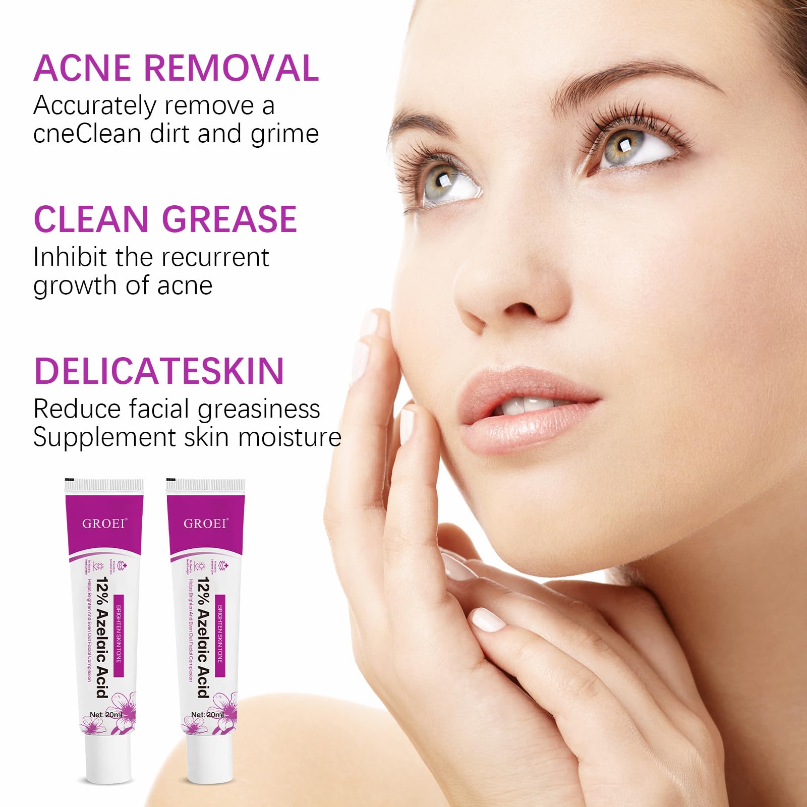YILEST close-up illustrating calmer complexion and balanced redness.