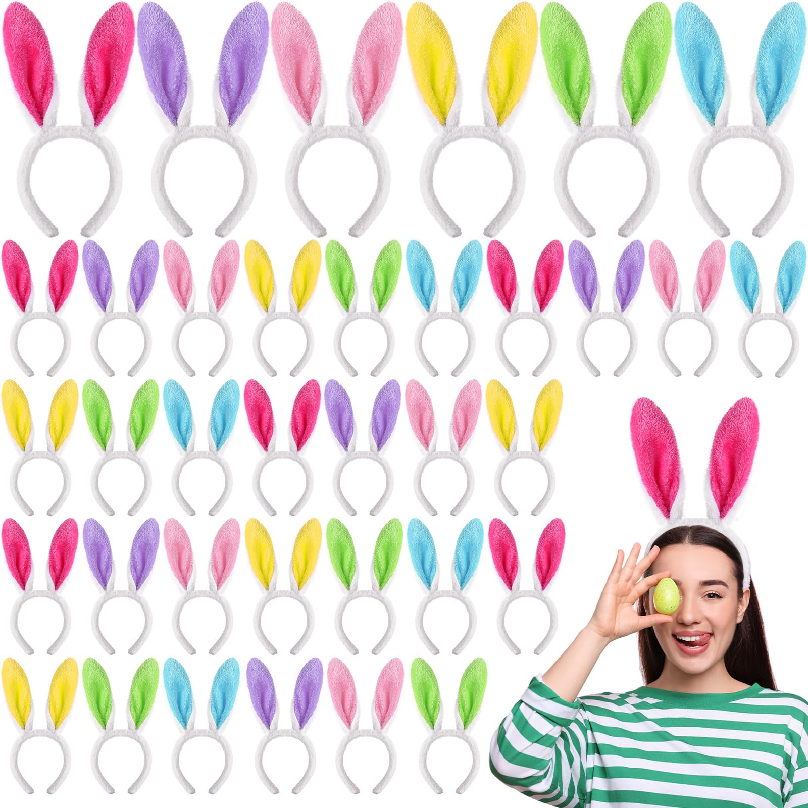 Yinder bunny ears headband with six designs for festive outfits and photos