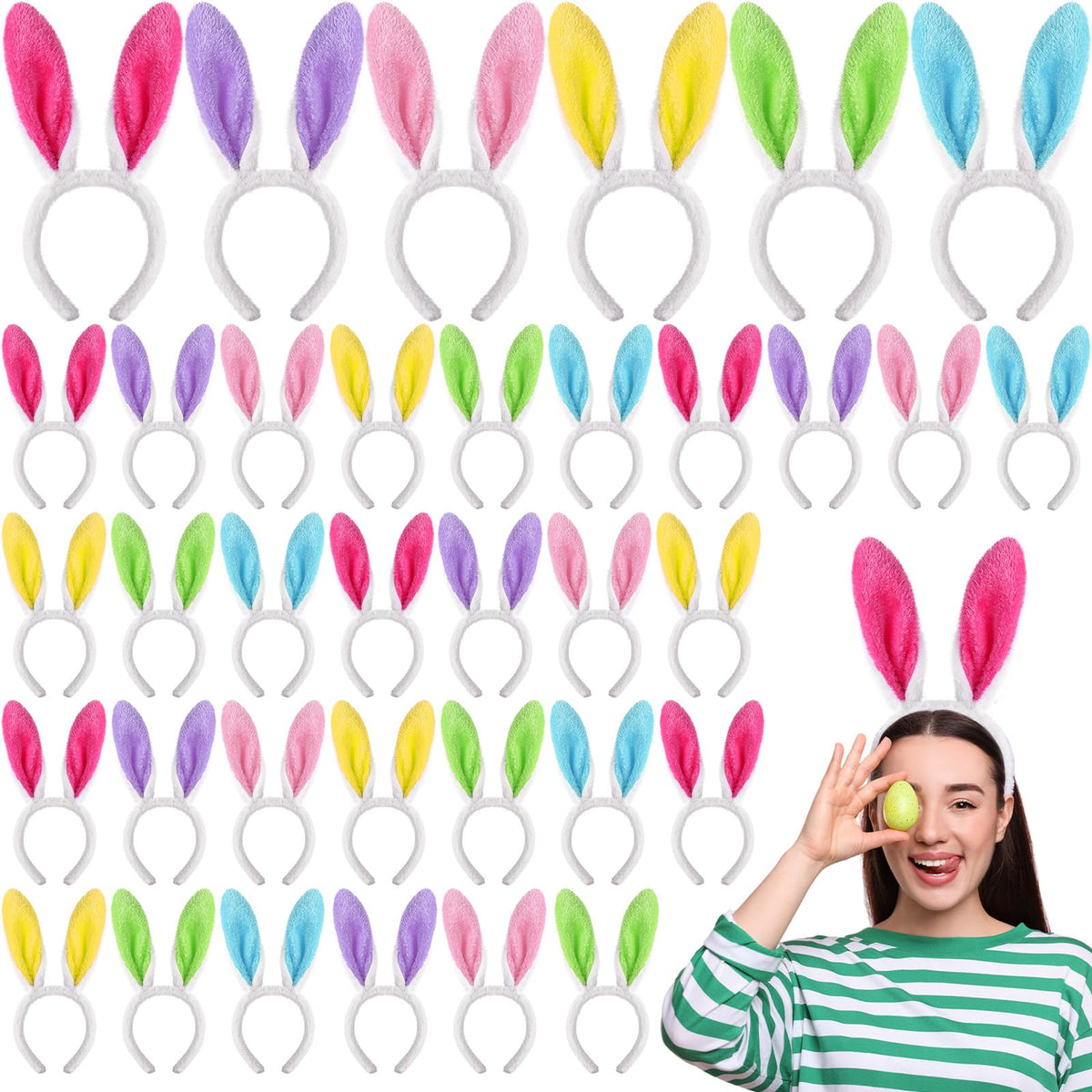 Yinder bunny ears headband with six designs for festive outfits and photos