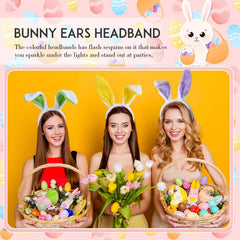 Yinder Easter bunny headband in plush fleece for comfortable all-day wear
