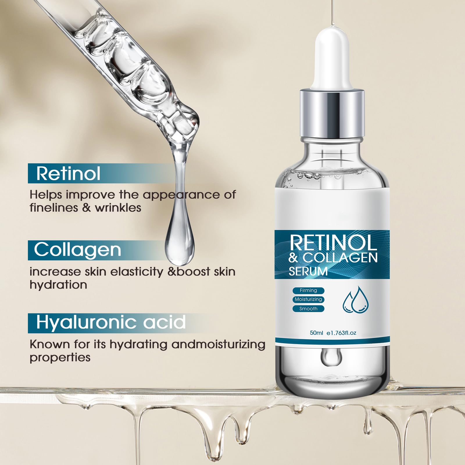 YKLWORLD pipette dispensing serum texture demonstrating lightweight absorption benefit
