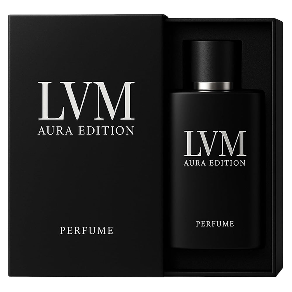 YLOTRE LVM Aura bottle front view with sleek design for confident evenings.
