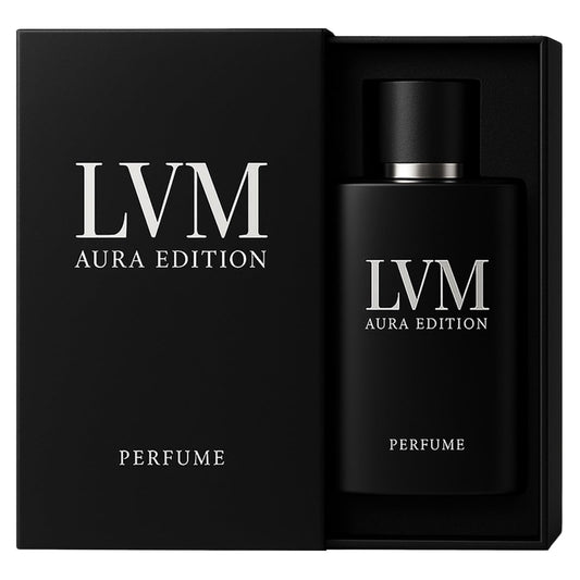 YLOTRE LVM Aura bottle front view with sleek design for confident evenings.
