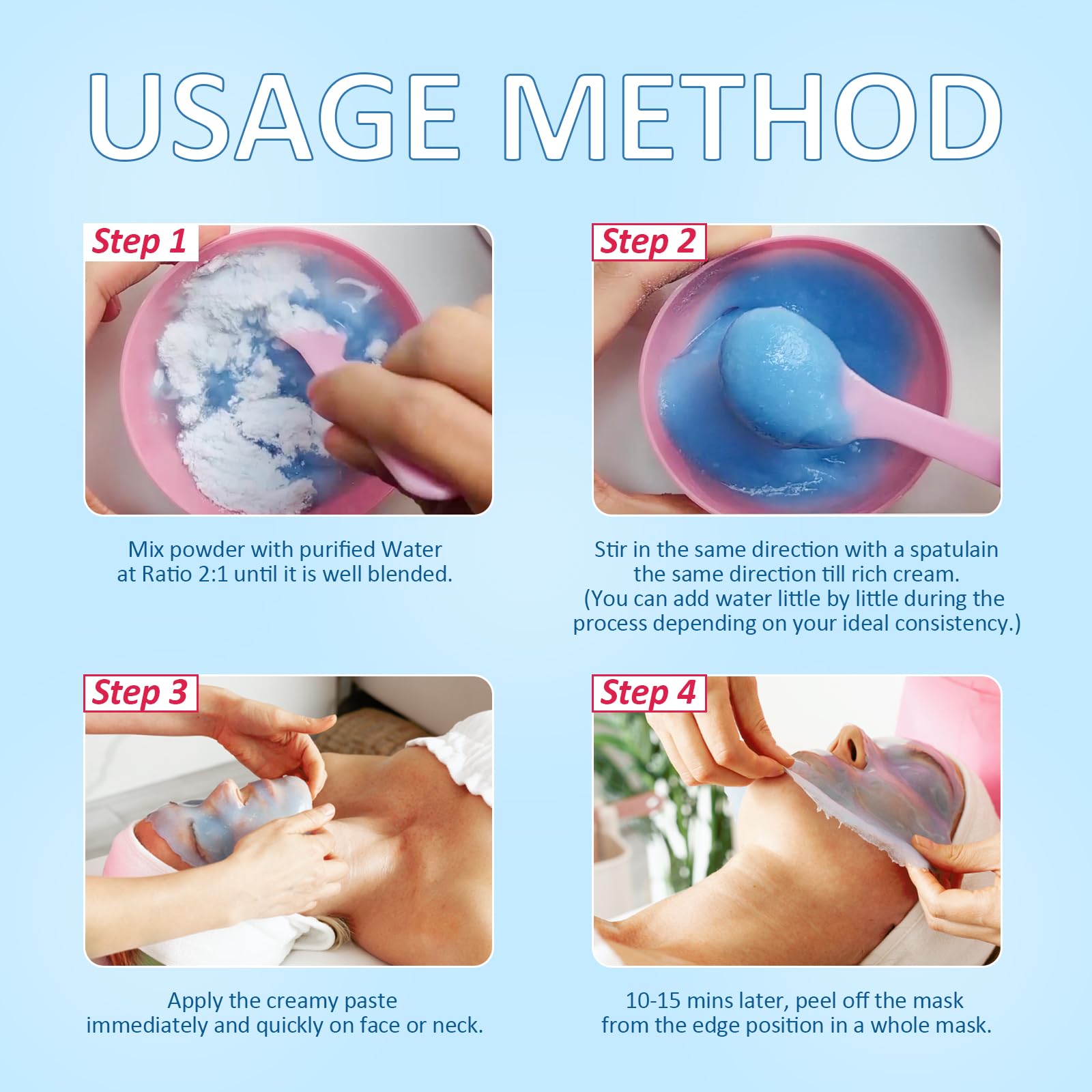 YMEYFAN jelly mask applied to the face for spa-like care.