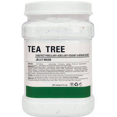 YMEYFAN Tea Tree Jelly Mask powder close-up showing hydrating, purifying facial care