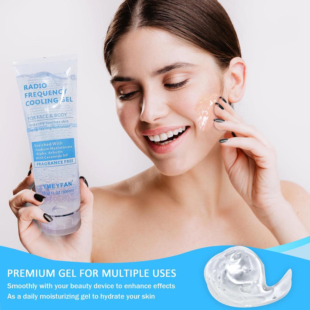 YMEYFAN Conductive Gel shown with RF, IPL, lasers for versatile use.