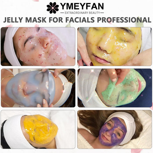 YMEYFAN jelly mask powder ingredients, including hyaluronic acid and 24k gold