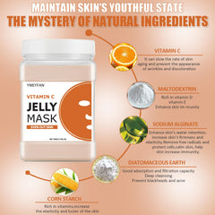 Jelly mask applied to the face for treatment