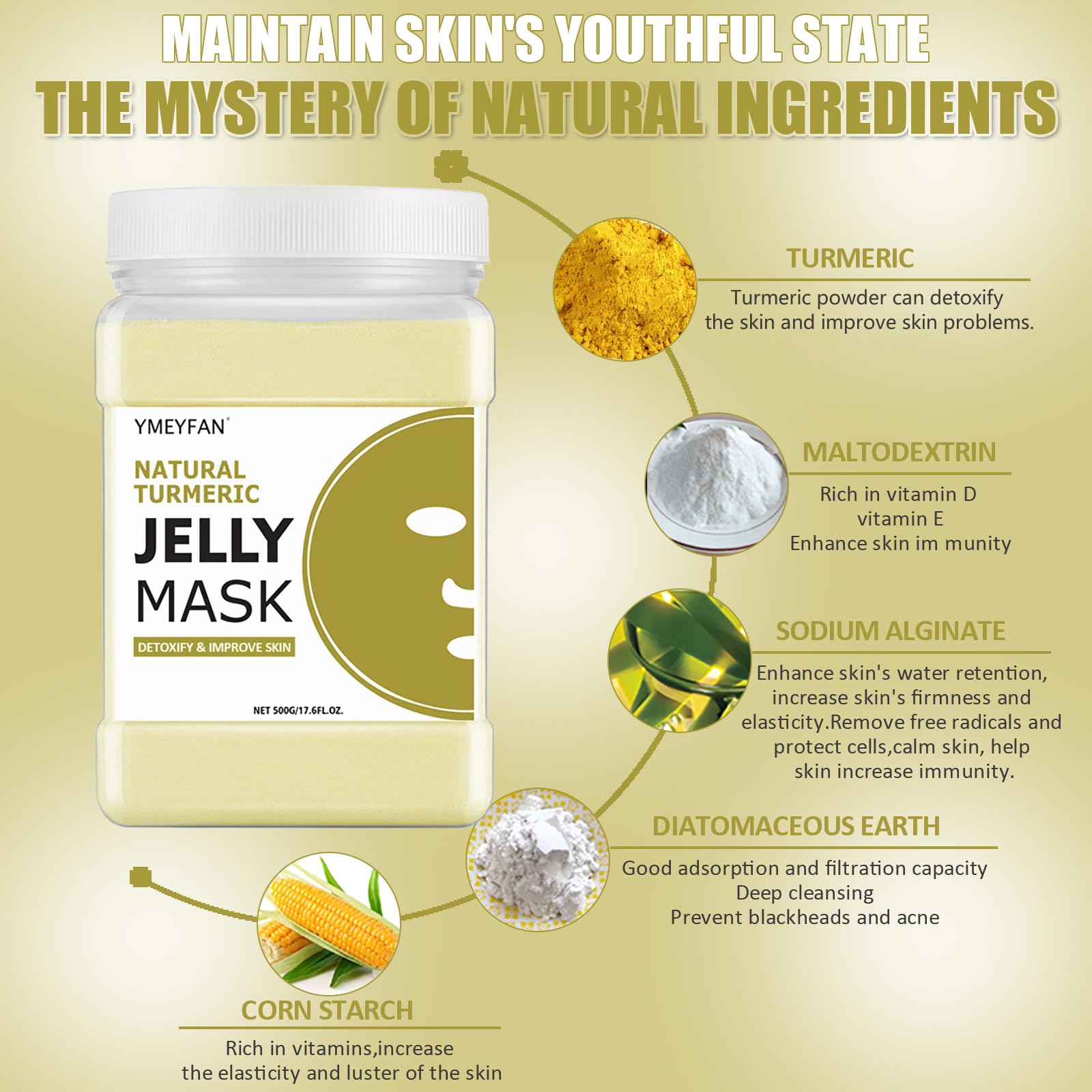 YMEYFAN jelly mask powder peel-off mask forming on the face