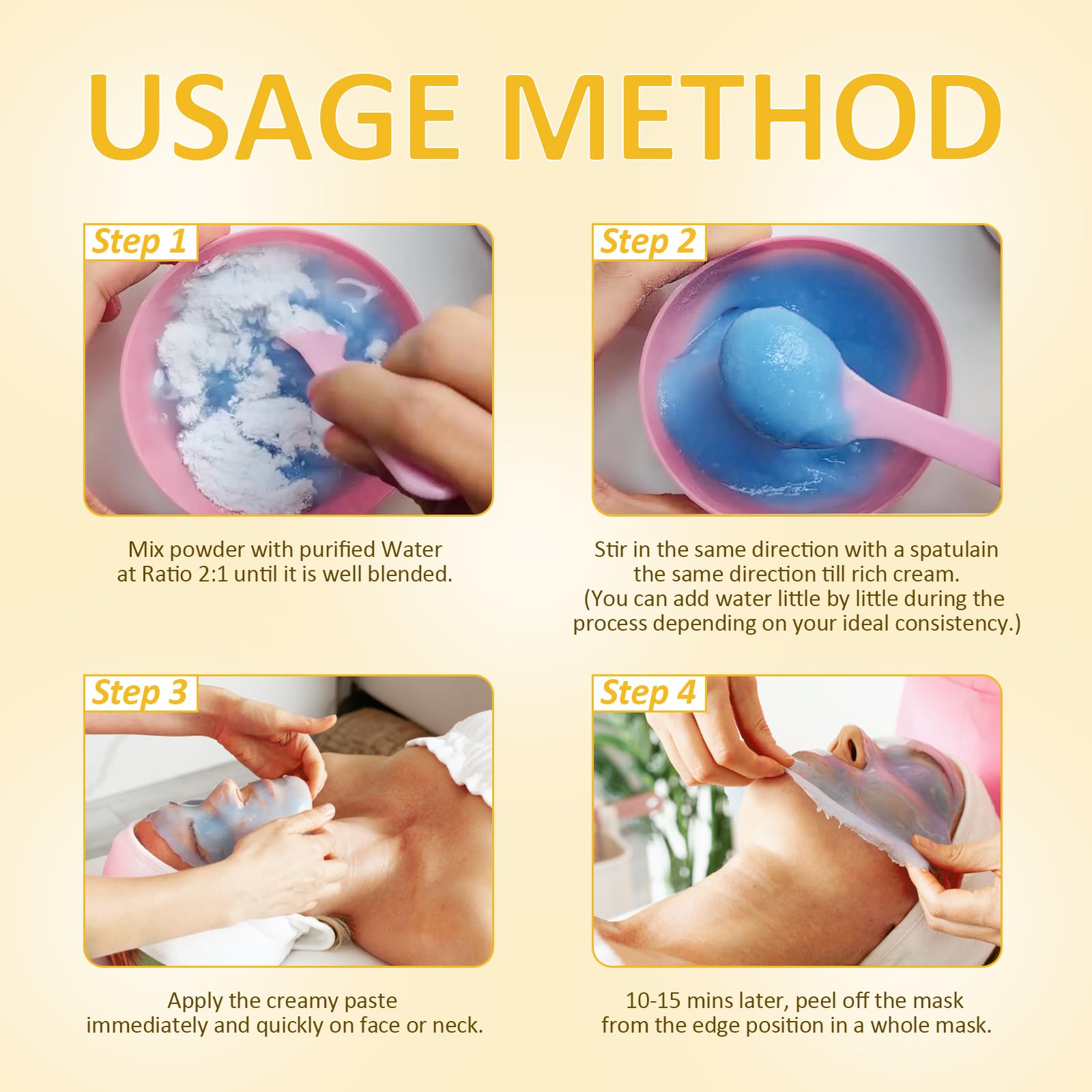 YMEYFAN jelly mask powder applied on face forms a pliable layer for purification