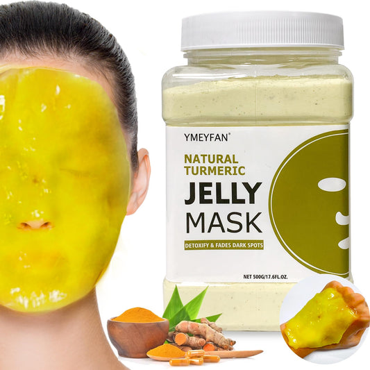 YMEYFAN turmeric jelly mask powder jar ready for salon-grade deep cleansing and oil control