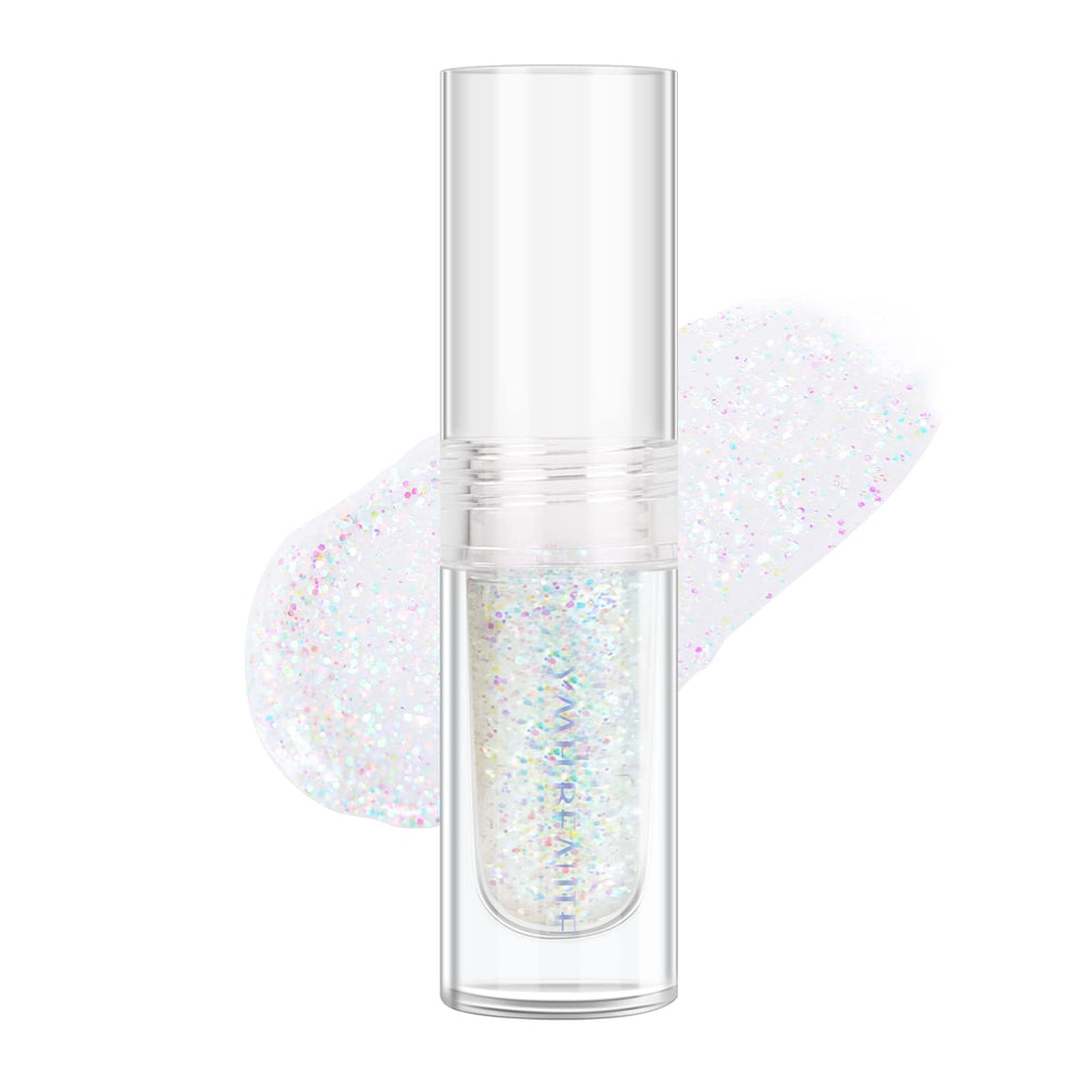 YMH BEAUTE liquid glitter eyeshadow holographic peach gold shimmer creates dynamic light play