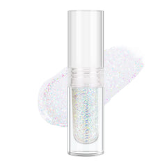 YMH BEAUTE liquid glitter eyeshadow holographic peach gold shimmer creates dynamic light play