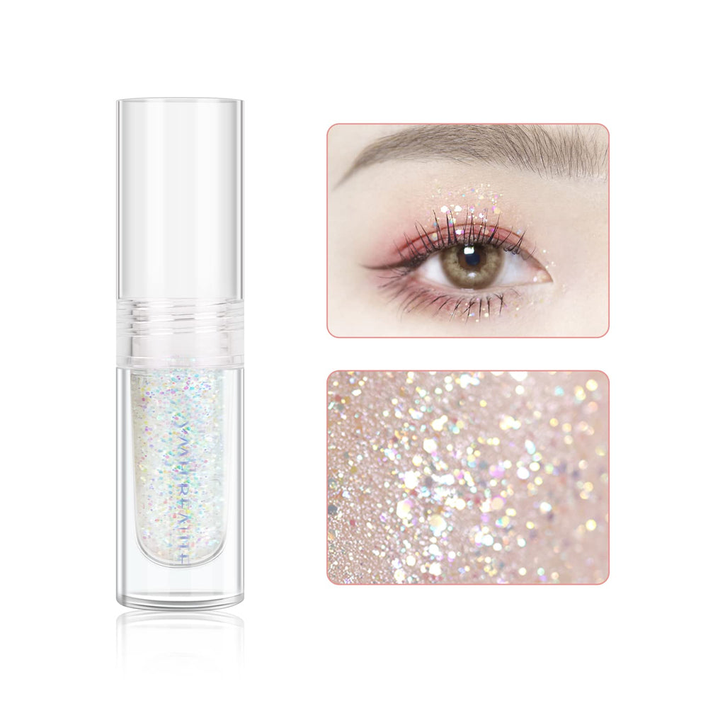YMH BEAUTE liquid glitter eyeshadow light pink pearl glitter adds soft luminous pink glow on lids