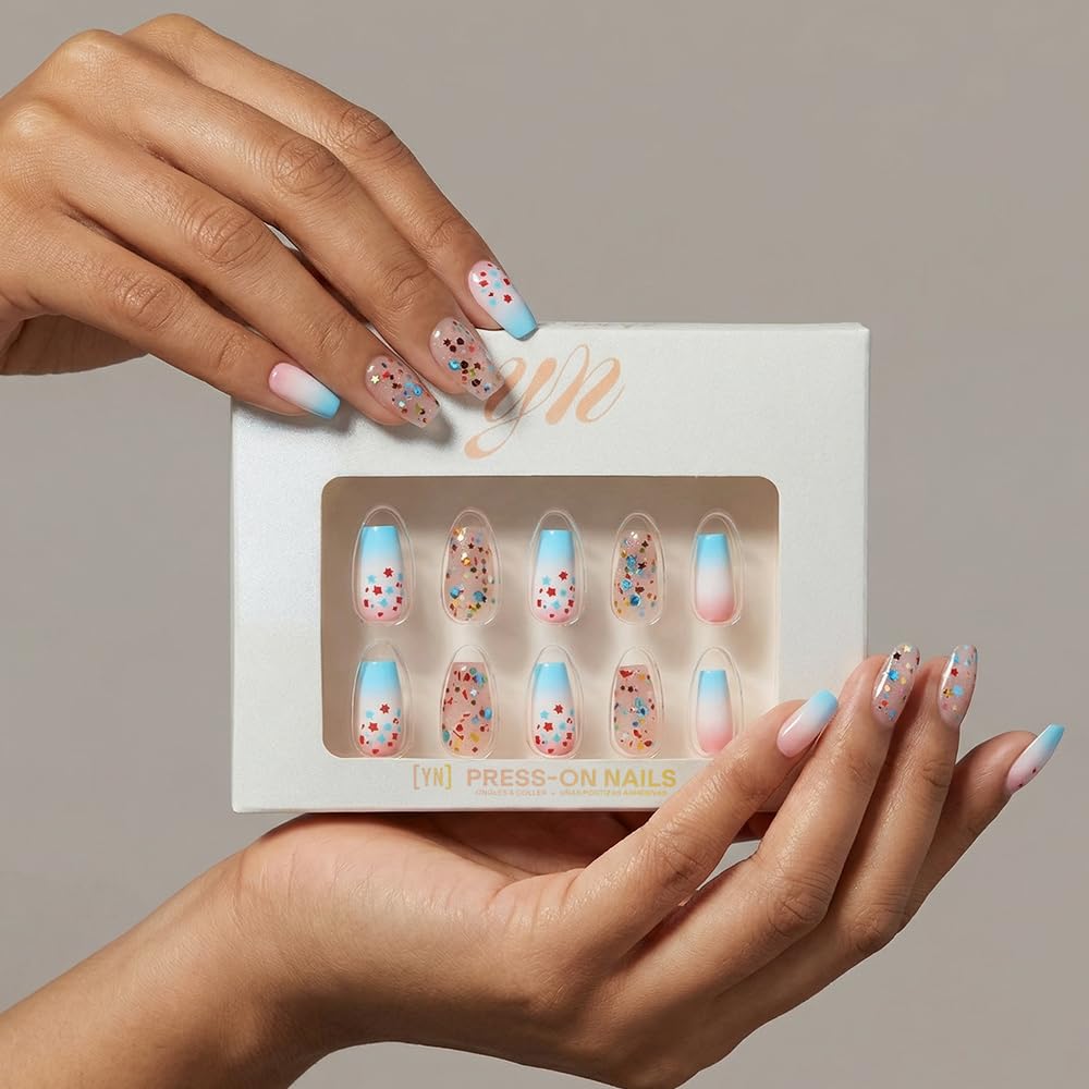 YN Young Nails Rocket Glitz glue gives secure adhesion for long-lasting wear.